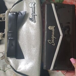 Sourpuss pinup glitter bag with matching wallet